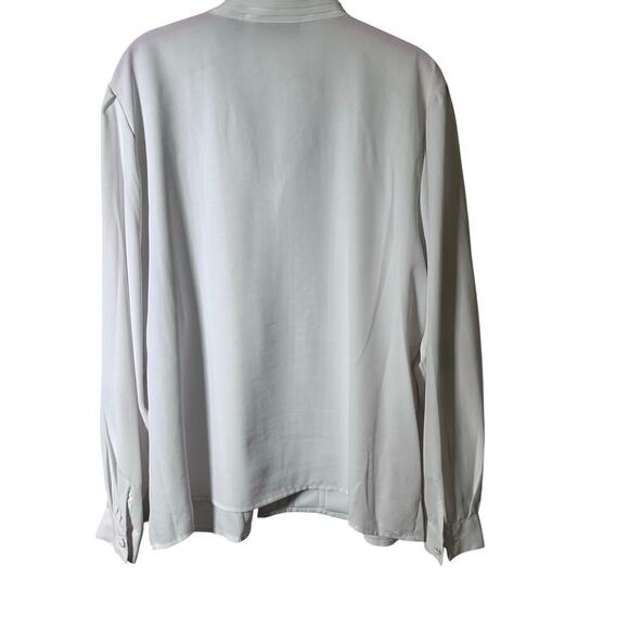 Vintage Karen Scott Women's White Hidden Button Down  Pleated Blouse Top Size 14 - Picture 6 of 6